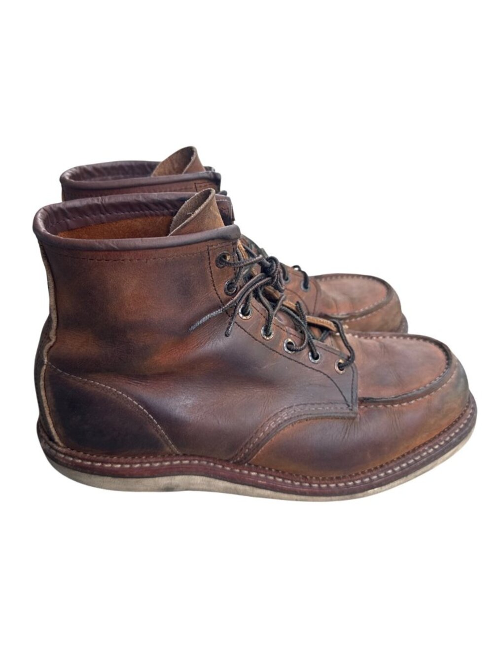 Red Wing 1907 Mens Brown Leather Moc Toe Lace Up Boots Size 11D Made In USA